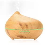 300ml Wood Grain Aroma Essential Oil Diffuser 7 Colors Changing Cool Mist Humidifier with Auto Shut-off /Timer Function for Yoga Spa Home Office Bedroom Living Room - B076ZJDS84